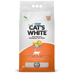 Наполнитель для кошачьего туалета Cat's White Orange с ароматом апельсина