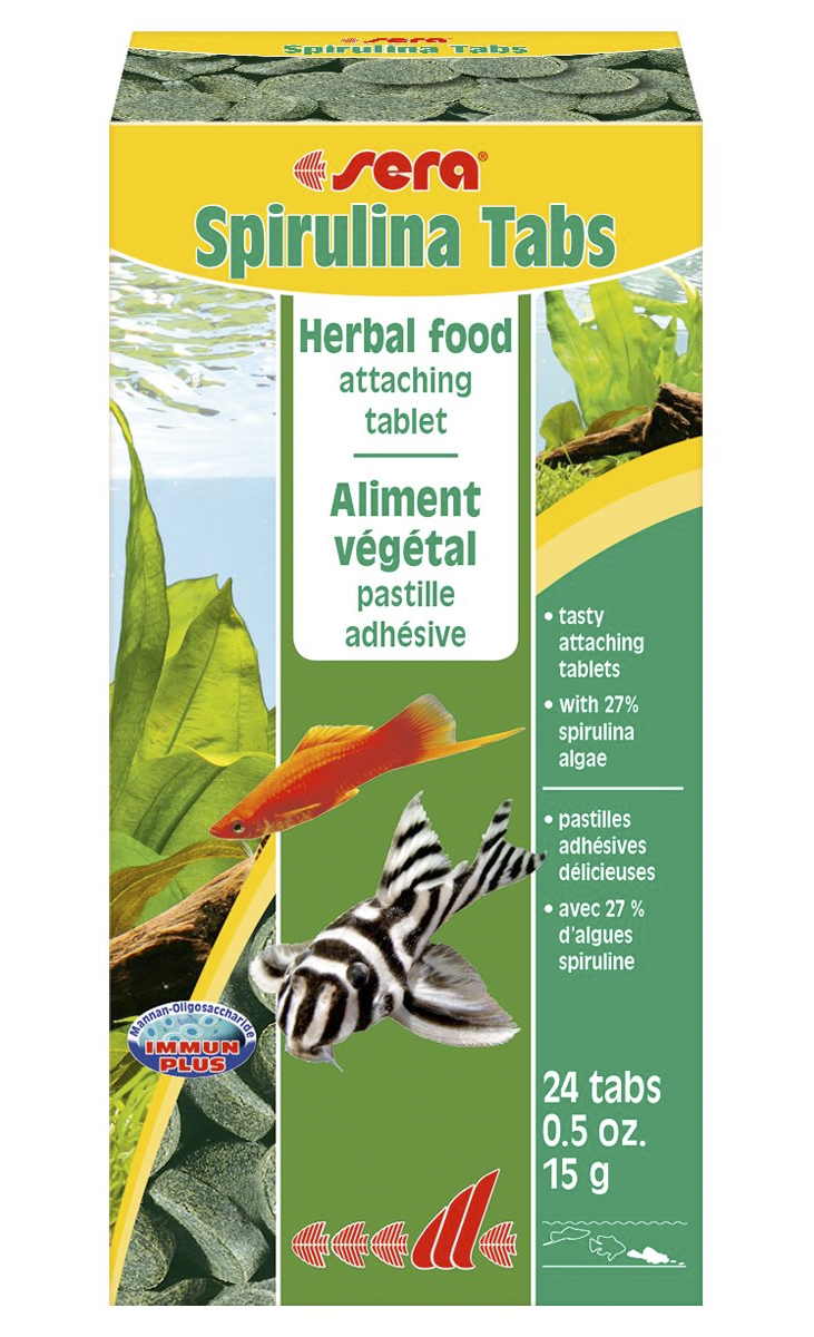 Таблетированный корм для растительноядных рыб Sera Spirulina Tabs 24 таблетки