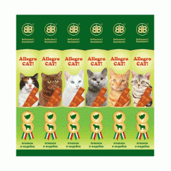 Колбаски для кошек B&B Allegro Cat с ягненком и индейкой, блистер 6 штук