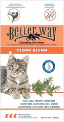 Комкующийся наполнитель для кошачьего туалета Better Way Cedar Blend с натуральным ароматизатором кедра, 6,35 кг