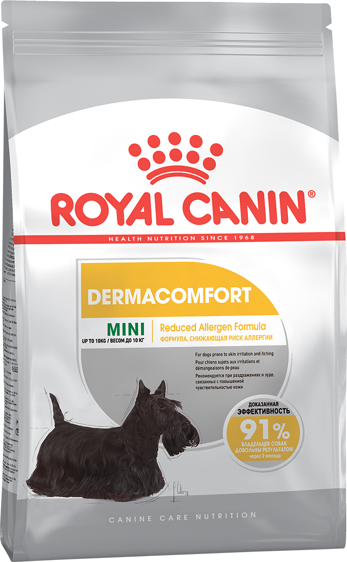 Сухой корм для собак малых пород Royal Canin Mini Dermacomfort при раздраженной и зудящей кожей
