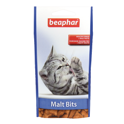 Лакомые подушечки для кошек Beaphar Malt Bits для выведения шерсти из желудка с мальт-пастой, 35 г