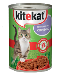 Консервы для кошек Kitekat "Печень в соусе" 0,41 кг