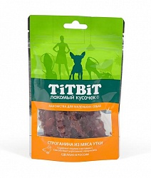 Titbit Строганина из мяса утки для собак мелких пород 50 г