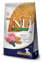 Сухой низкозерновой корм Farmina N&D Low Grain Dog Lamb & Blueberry для щенков мелких пород с ягненком и черникой