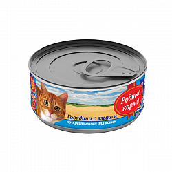 Консервы для кошек "Родные корма" Говядина с языком по-крестьянски, 0,1 кг